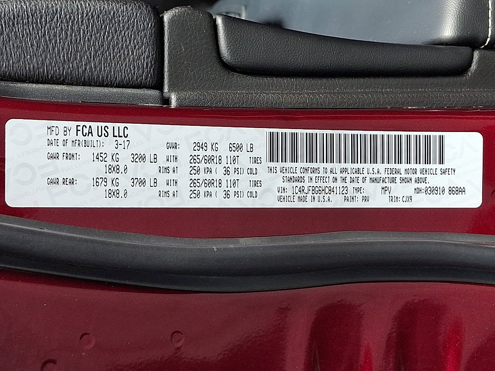 Certified Used 2017 Velvet Red Pearlcoat Jeep Limited image 28