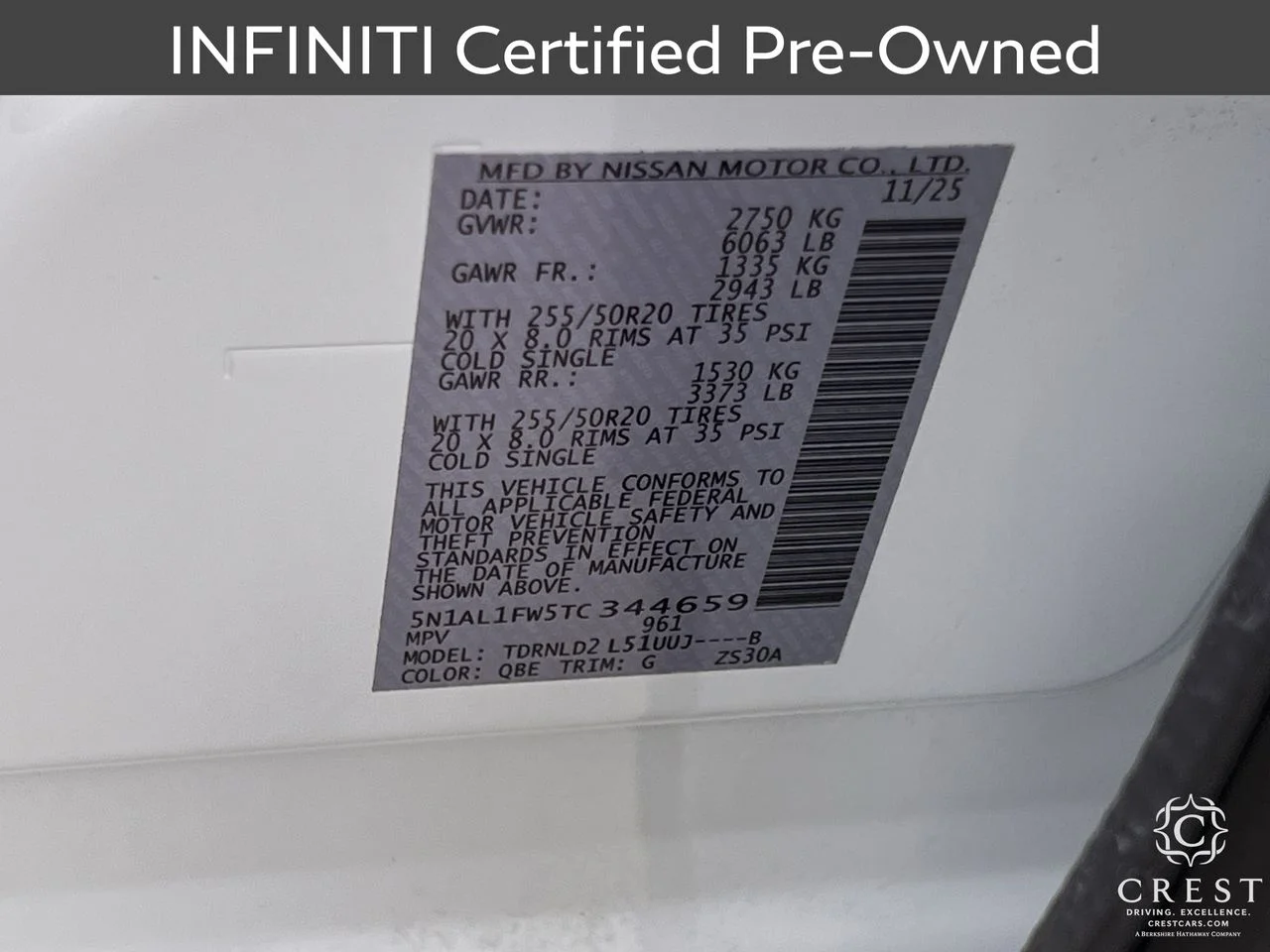 Certified Used 2026 Radiant White INFINITI SPORT image 34