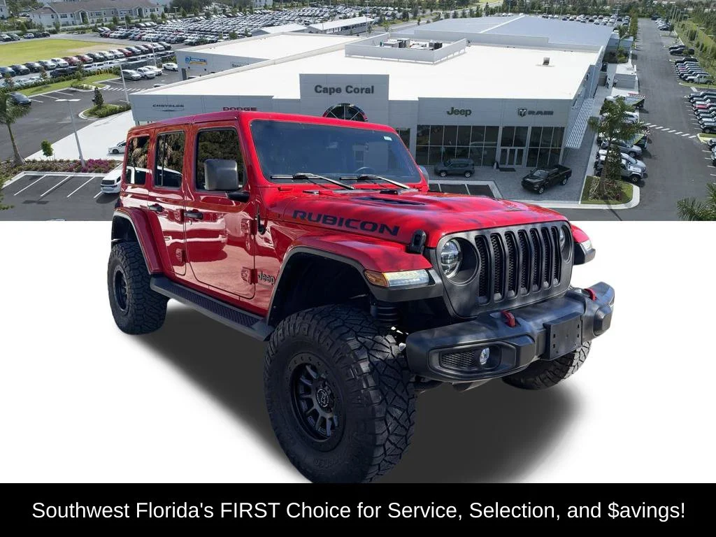 Certified Used 2022 Red Jeep Unlimited Rubicon image 2
