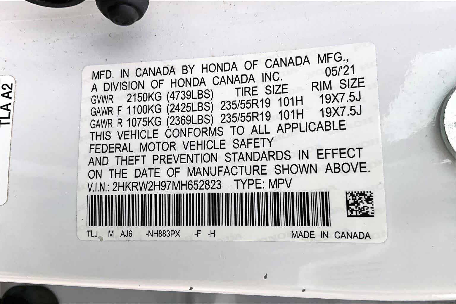 Certified Used 2021 Platinum White Pearl Honda Touring image 35