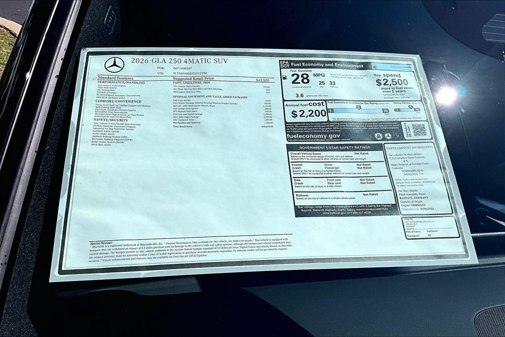 New 2026 Cosmos Black Metallic Mercedes-Benz GLA 250 image 28
