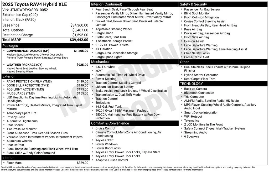 Used 2025 White Toyota XLE image 2