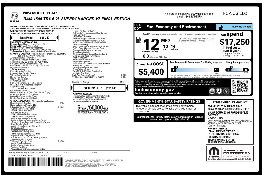 Used 2024 Orange Ram TRX image 3