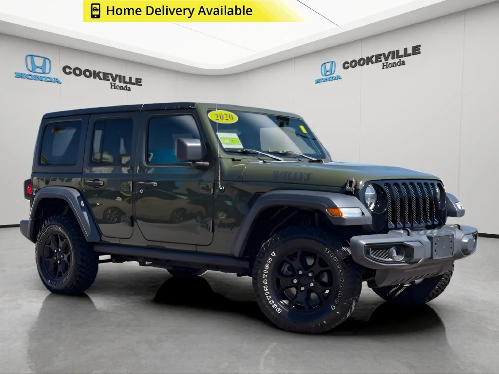Used 2020 Sarge Green Clearcoat Jeep Unlimited Sport image 1