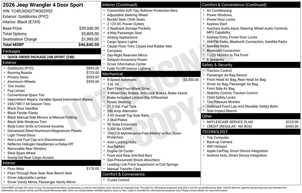 New 2026 Goldilocks Exterior Paint Jeep Sport image 7