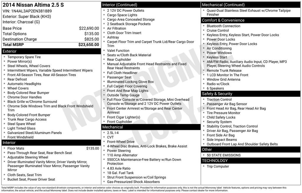 Used 2014 Nissan Altima S with VIN 1N4AL3AP2EN381889 for sale in Gainesville, FL