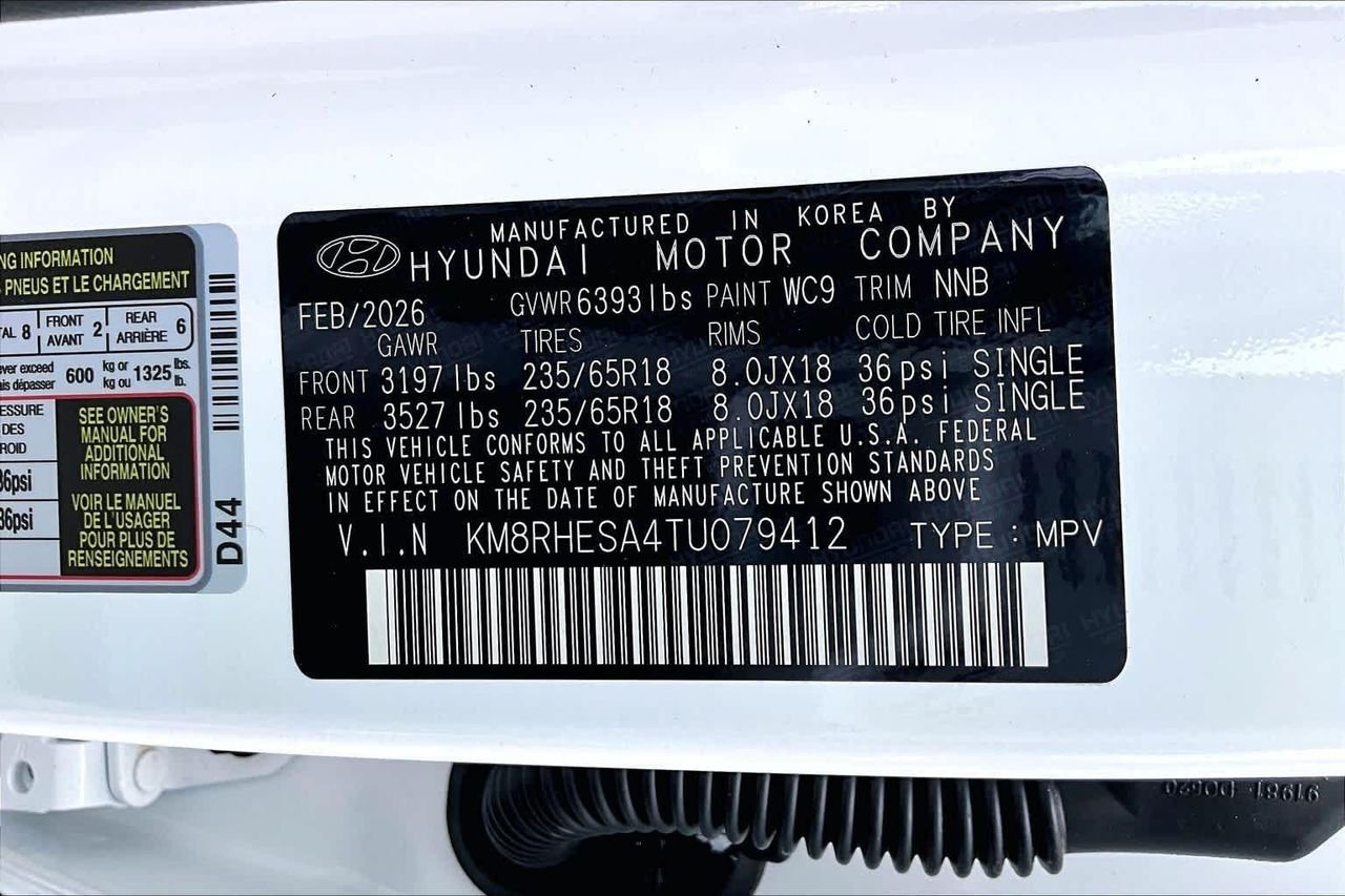 New 2026 Creamy White Pearl Hyundai SEL Premium 8P image 21