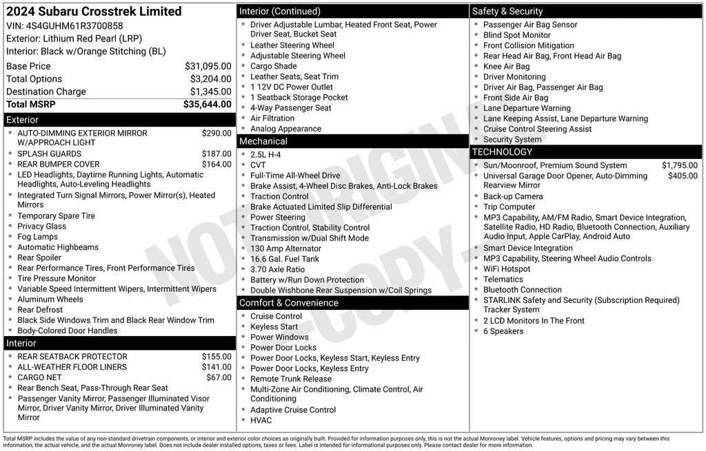 Used 2024 Red Subaru Limited image 7