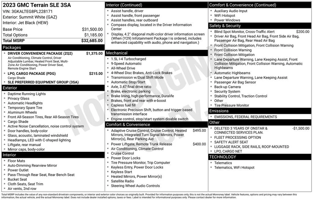 Used 2023 White GMC SLE image 16