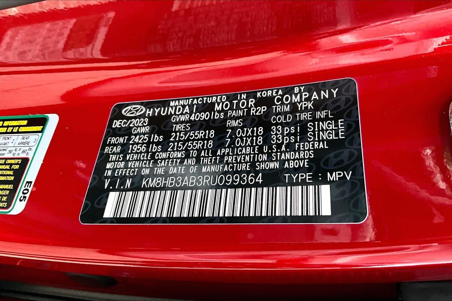 Used 2024 Ultimate Red Metallic Hyundai SEL image 33