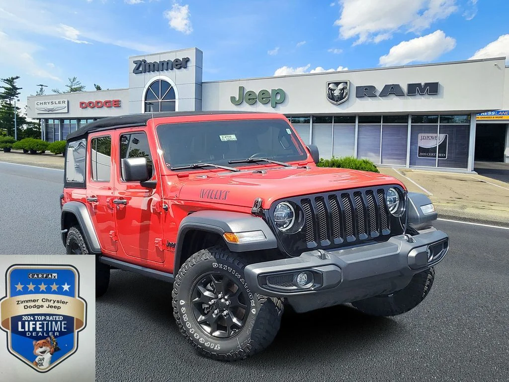 Used 2022 Red Jeep Unlimited Willys image 1