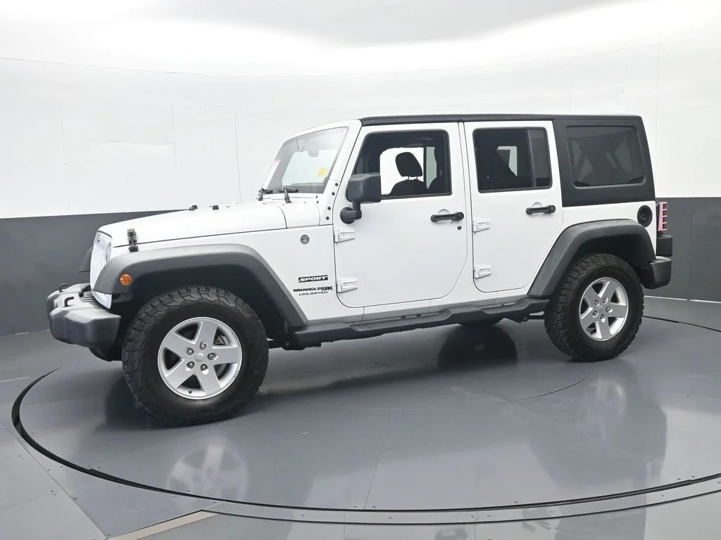 Used 2018 Bright White Clearcoat Jeep Unlimited Sport image 1