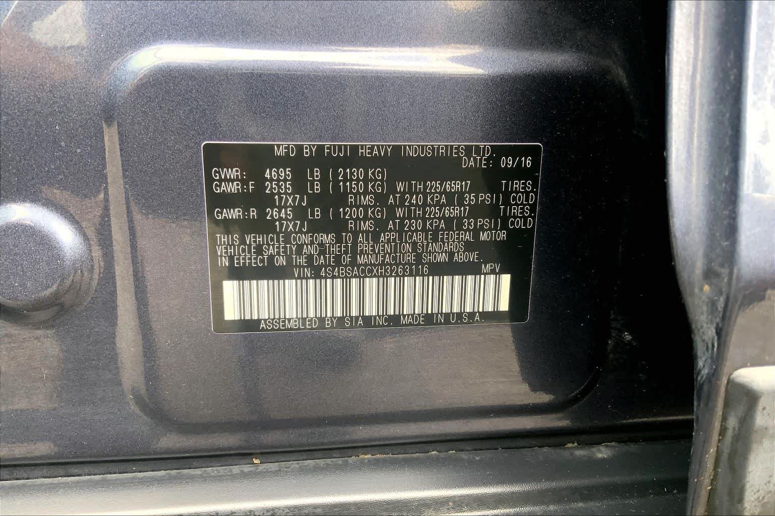 Certified Used 2017 Carbide Gray Metallic Subaru Premium image 34