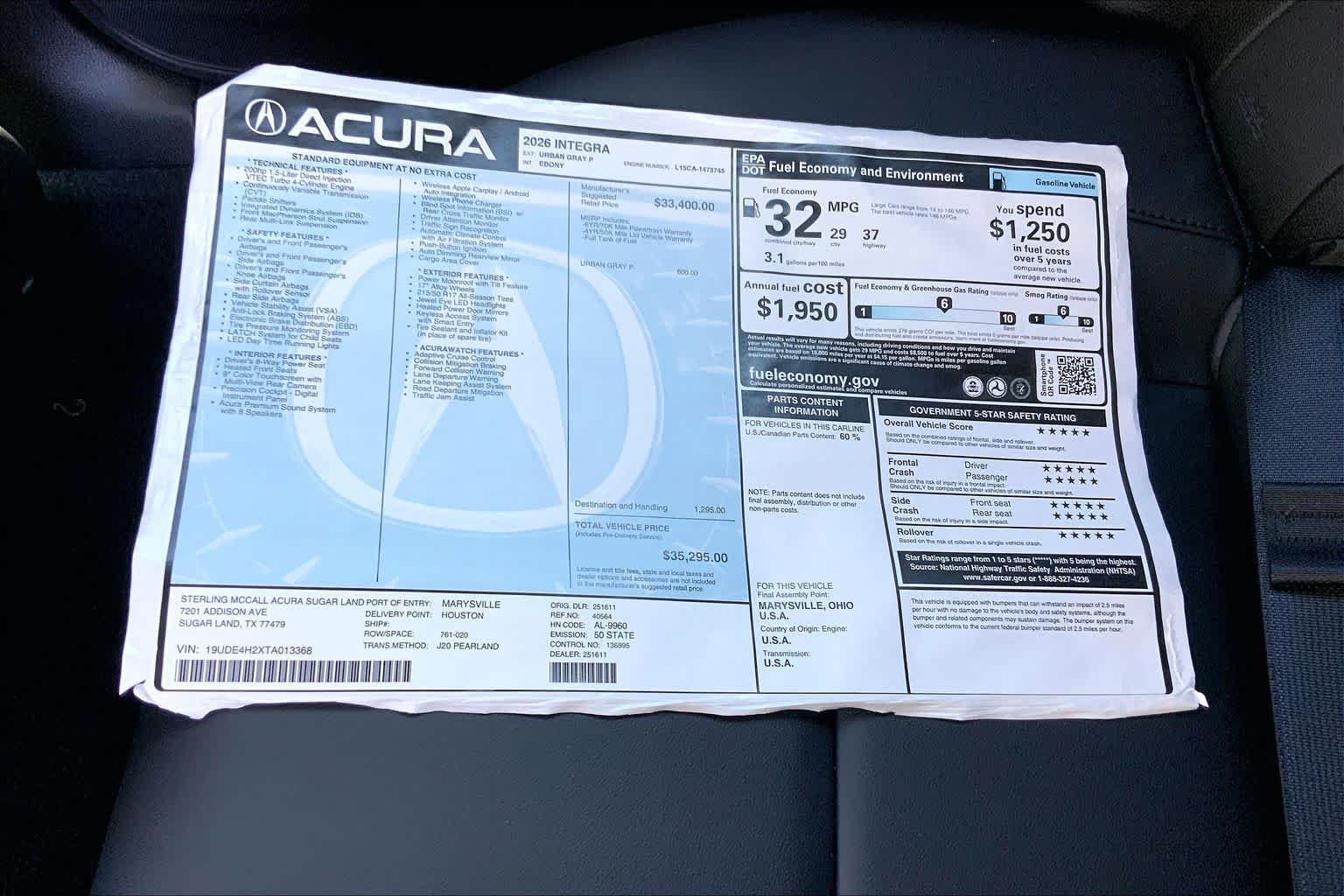 New 2026 Urban Gray Pearl Acura  image 22