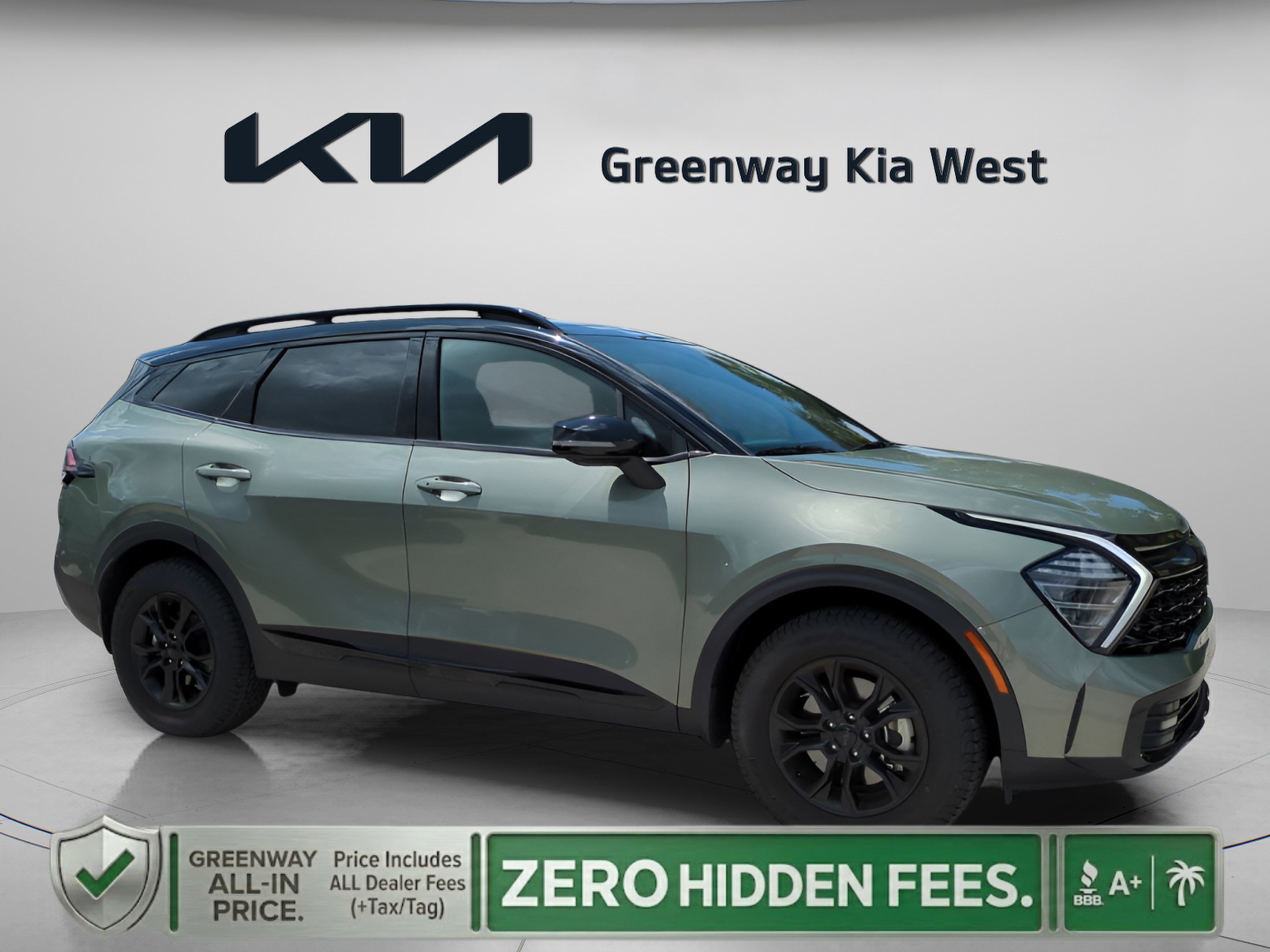 Certified Used 2025 Jungle Green/Ebony Black Roof Kia X-Pro Prestige image 1