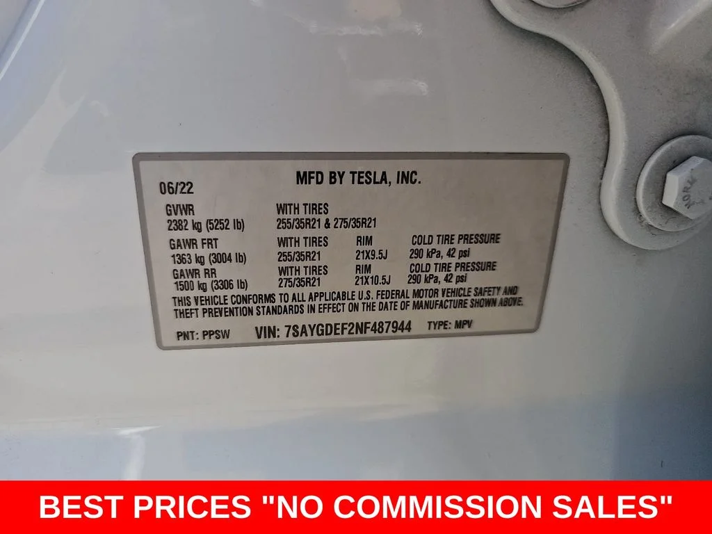 Used 2022 White Tesla Performance image 43