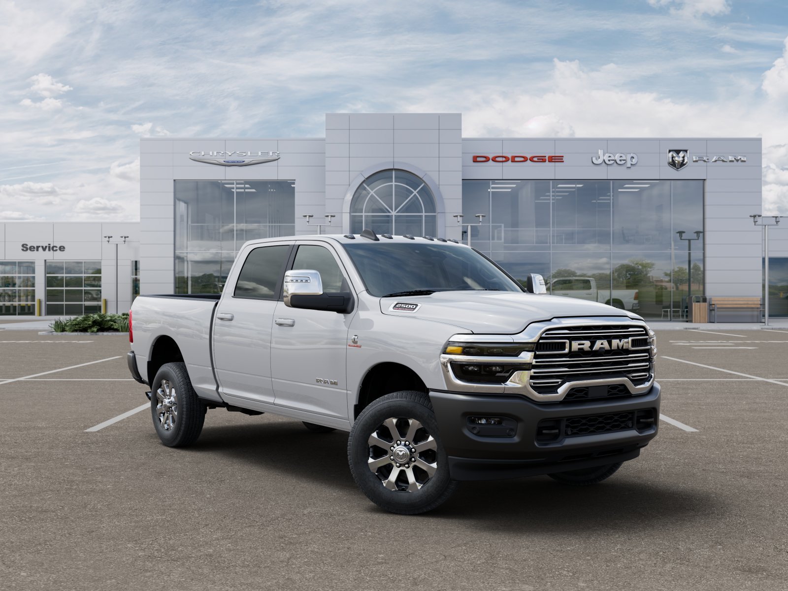 New 2025 Bright White Clear-Coat Exterior Paint RAM Laramie image 34