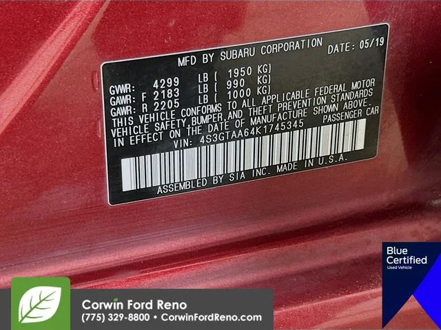 Certified Used 2019 Crimson Red Pearl Subaru 2.0i image 32