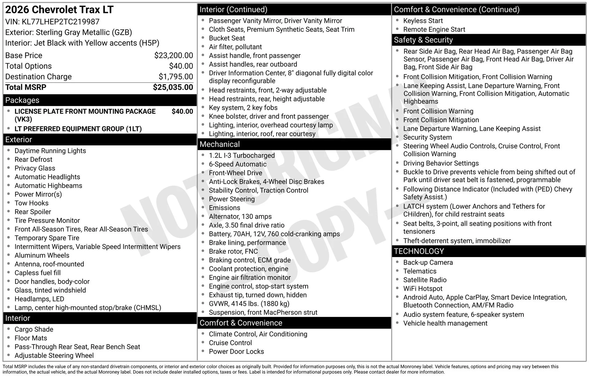 New 2026 Sterling Gray Metallic Chevrolet LT image 3