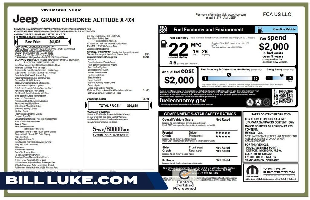 Certified Used 2023 Black Jeep Altitude X image 1