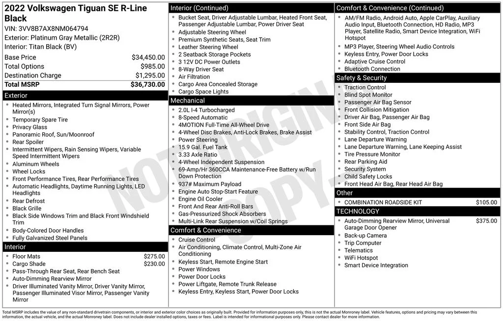 Used 2022 Gray Volkswagen 2.0T SE R-Line Black image 5
