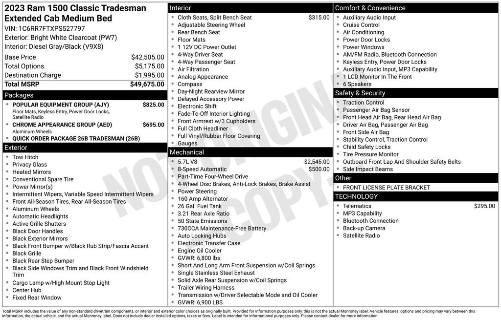 Used 2023 Bright White Clearcoat Ram Tradesman image 4