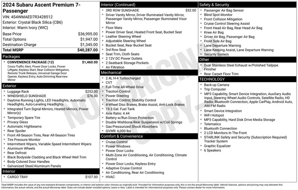Certified Used 2024 Black Subaru Premium image 46