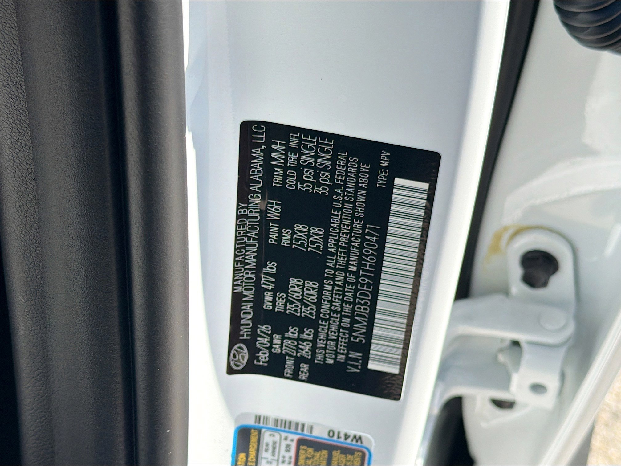 New 2026 Serenity White Pearl Hyundai SEL FWD image 70