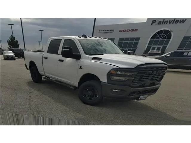 New 2025 Bright White Clear-Coat  Paint Ram TRADESMAN CREW CAB 4X4 6