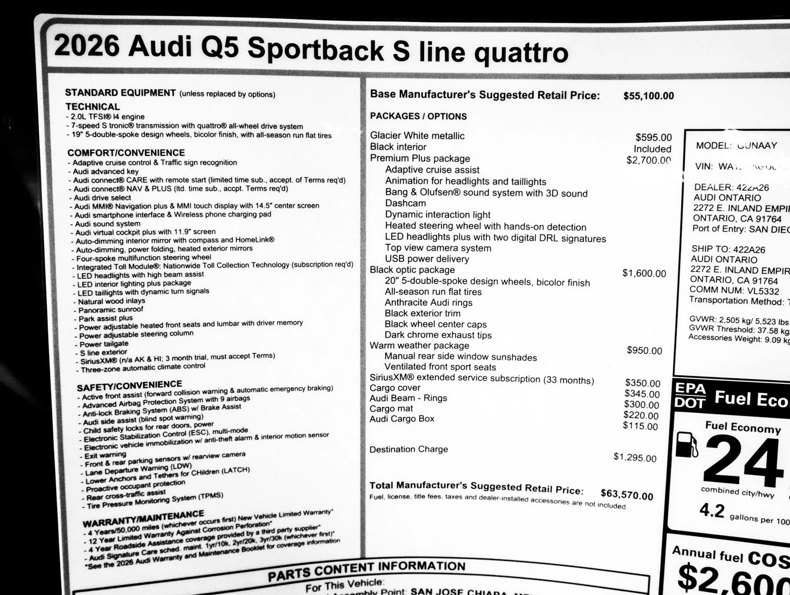New 2026 Glacier White Metallic Audi Premium Plus image 33
