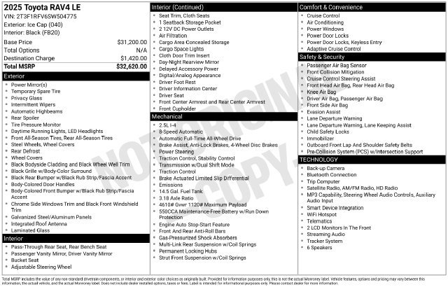 Certified Used 2025 White Toyota LE image 33