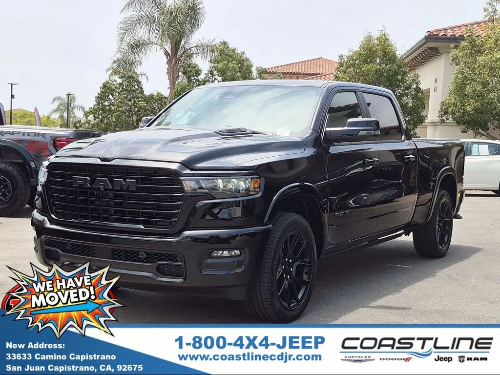 New 2026 Diamond Black Crystal Pearl-Coat Exterior Paint RAM Laramie image 1