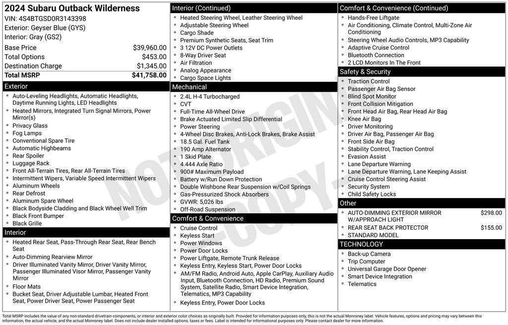 Used 2024 Blue Subaru Wilderness image 24