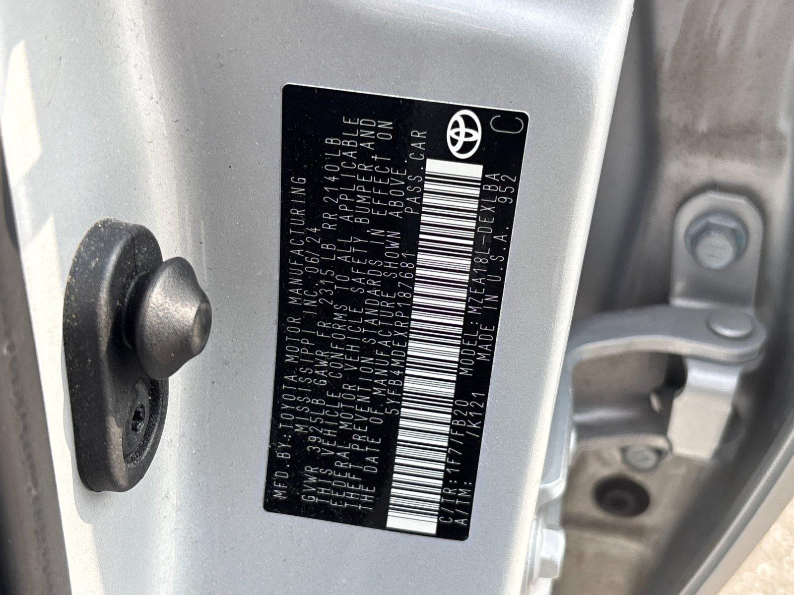 Used 2024 Classic Silver Metallic Toyota LE image 11