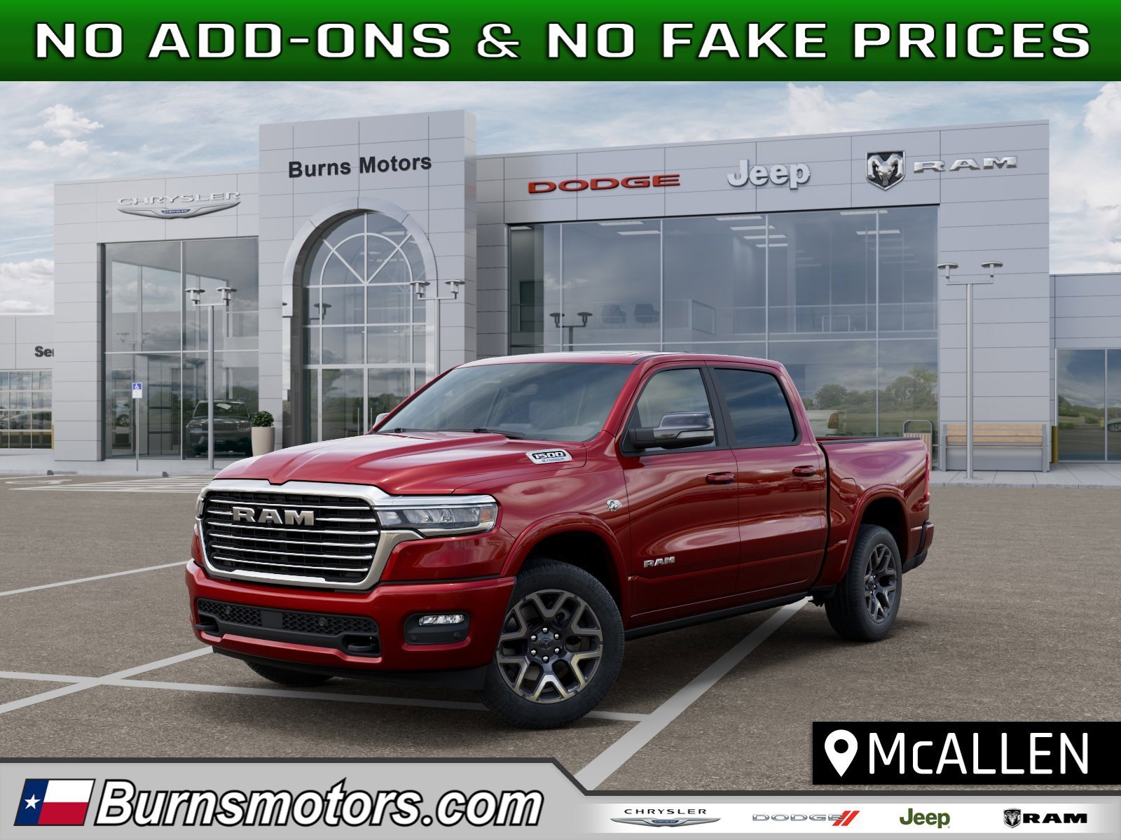 New 2026 Molten Red Pearl-Coat Exterior Paint RAM Laramie Southwest Edition image 1