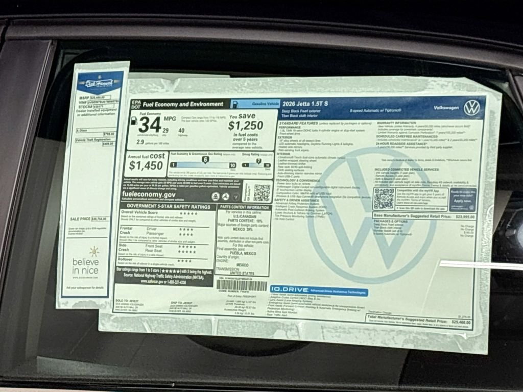 New 2026 Deep Black Pearl Volkswagen 1.5T S image 23