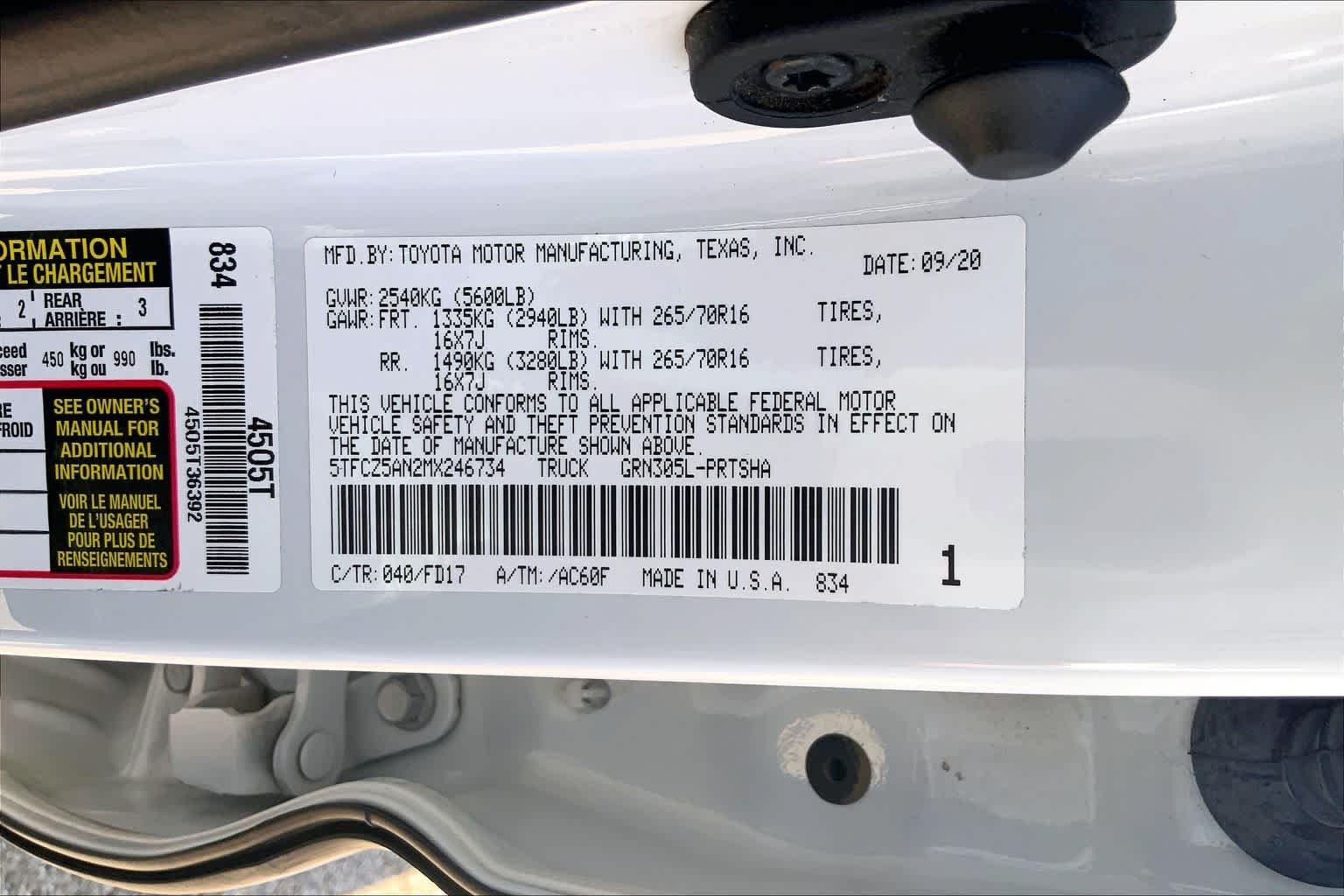 Certified Used 2021 Super White Toyota TRD Off Road image 37