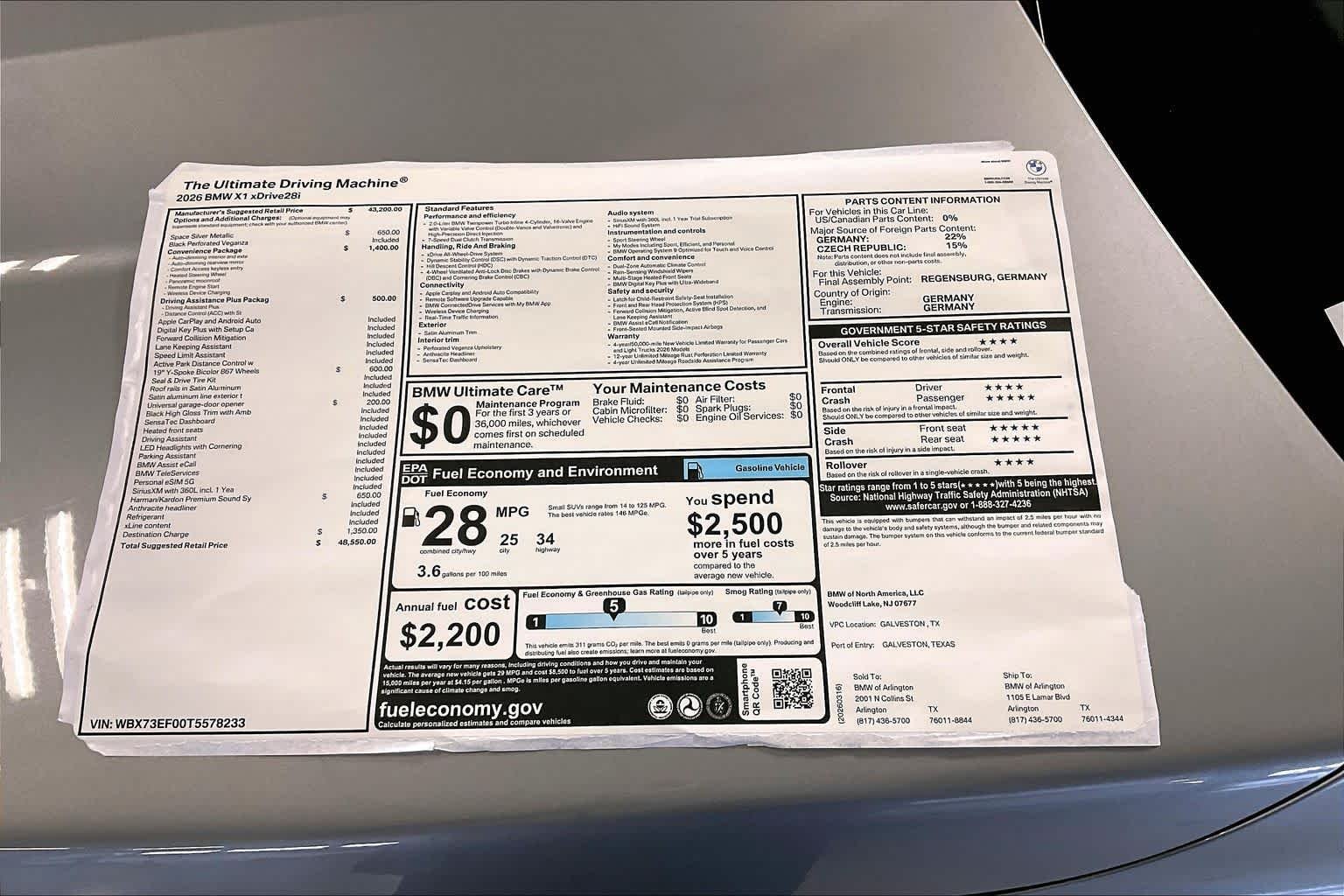 New 2026 Space Silver Metallic BMW xDrive28i image 19