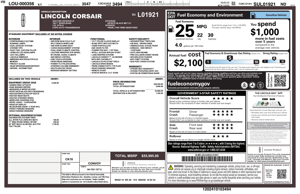 Used 2025 Black Lincoln Reserve image 50