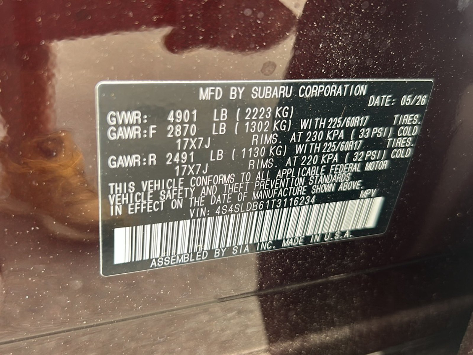 New 2026 DARK MAHOGANY PEARL Subaru Premium image 17