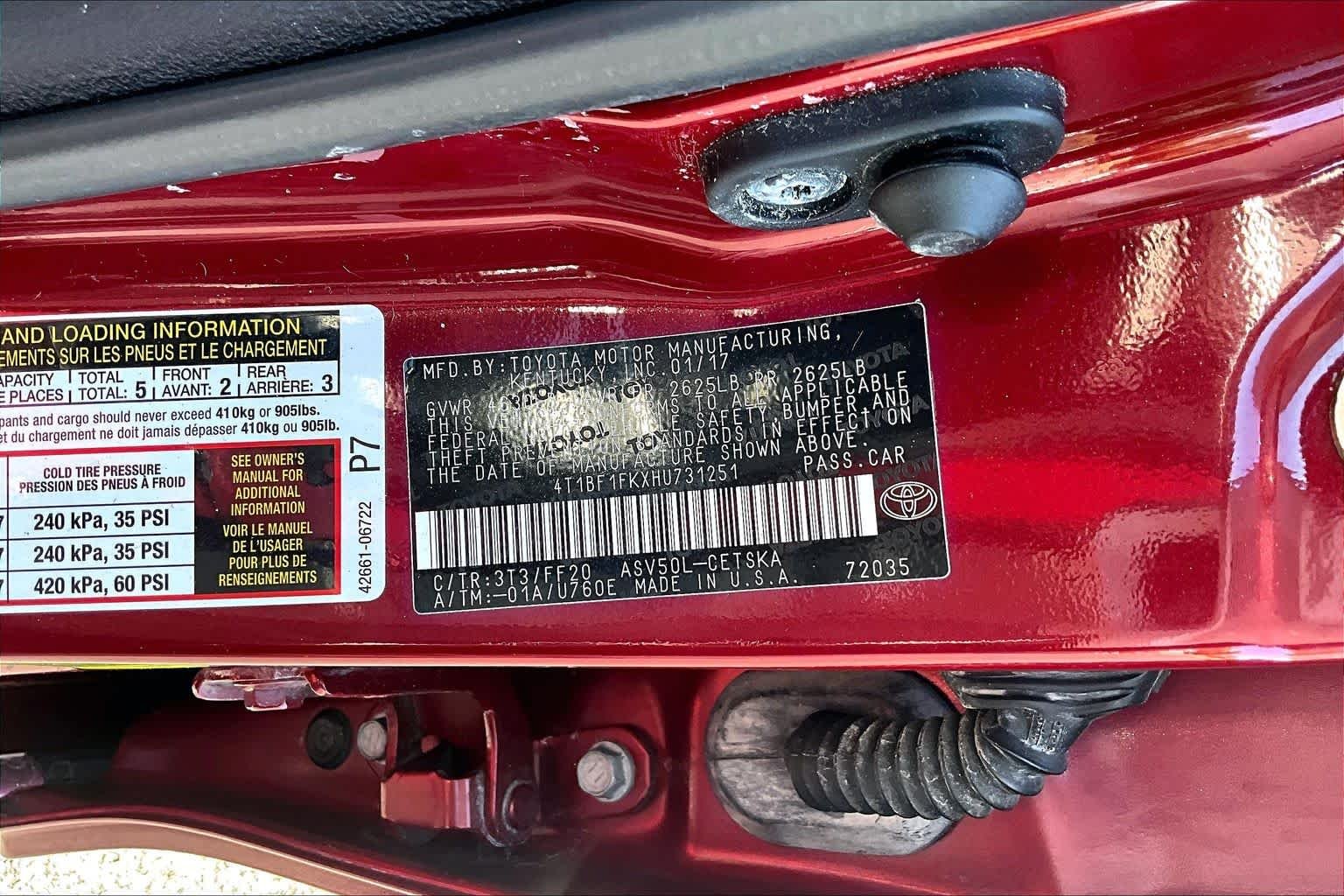Used 2017 Ruby Flare Pearl Toyota SE image 33