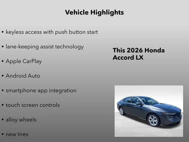 New 2026 Meteorite Gray Metallic Honda LX image 10