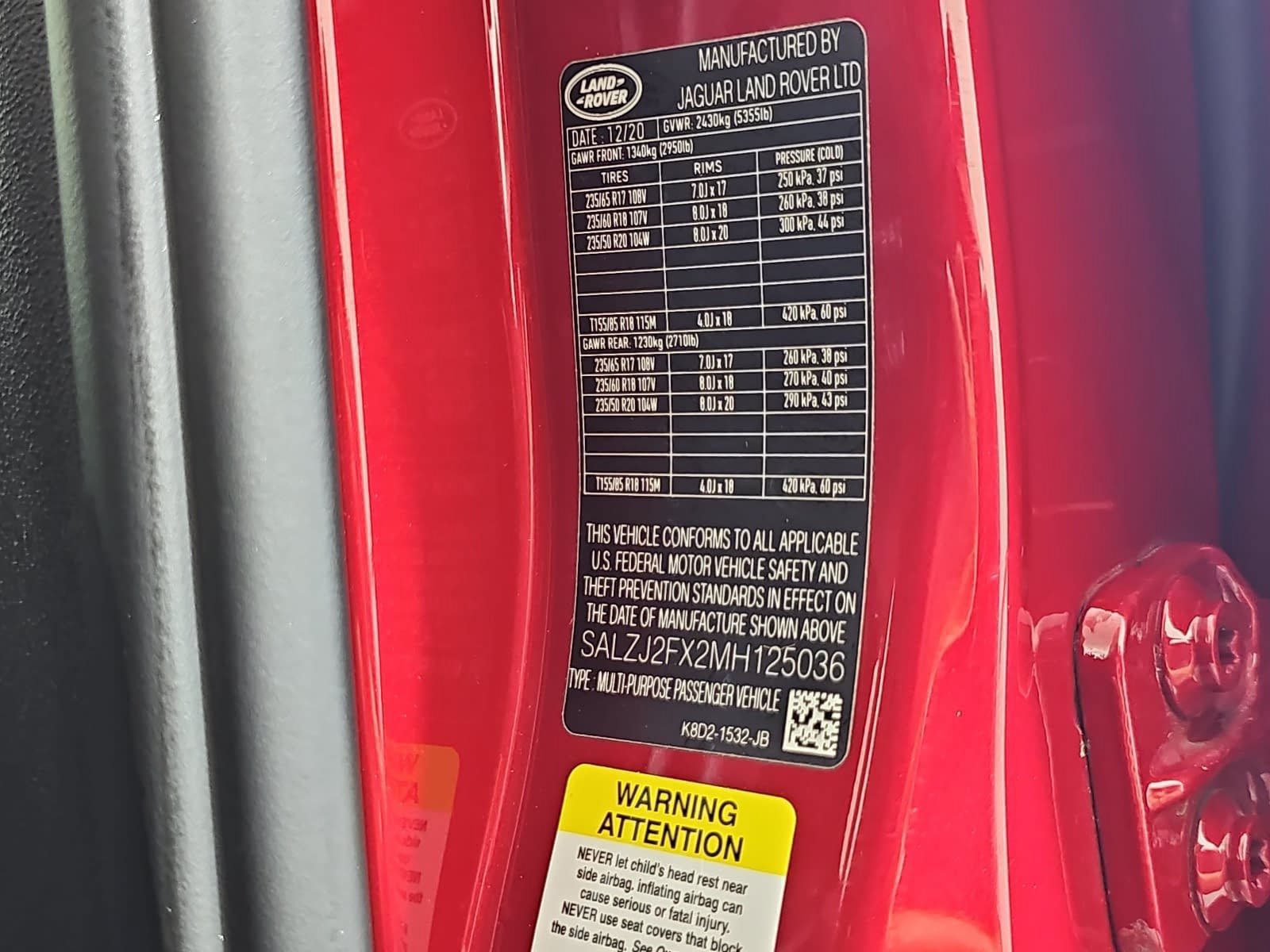 Used 2021 Red Land Rover S image 34