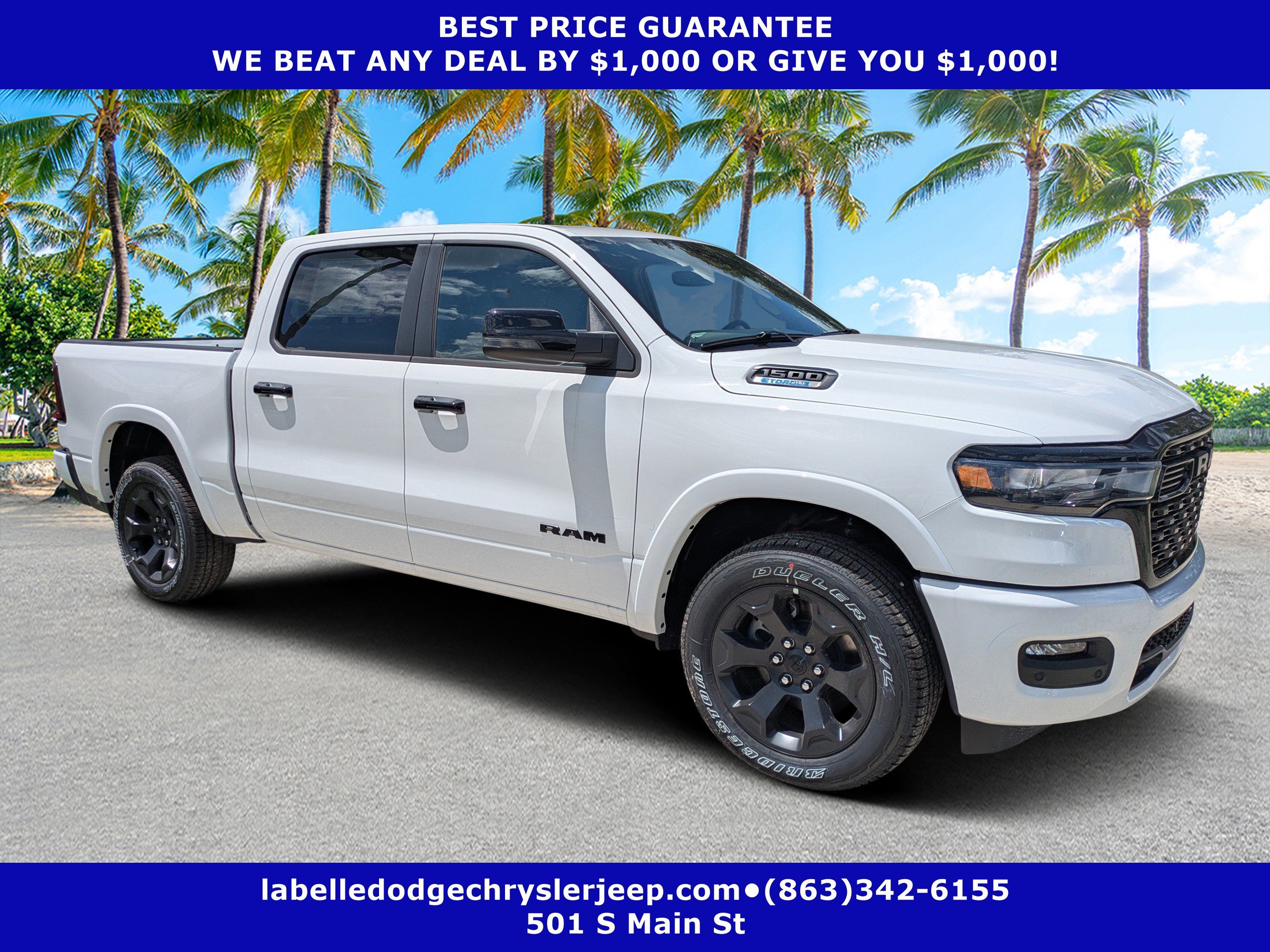 New 2026 Bright White Clear-Coat Exterior Paint RAM Big Horn image 1