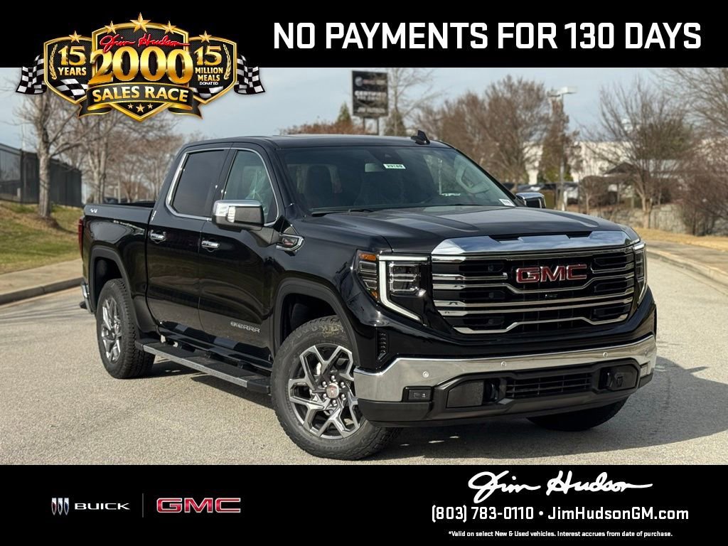 Onyx Black 2026 GMC Sierra 1500 SLT Crew Cab 4WD Pickup Truck Four-Wheel Drive