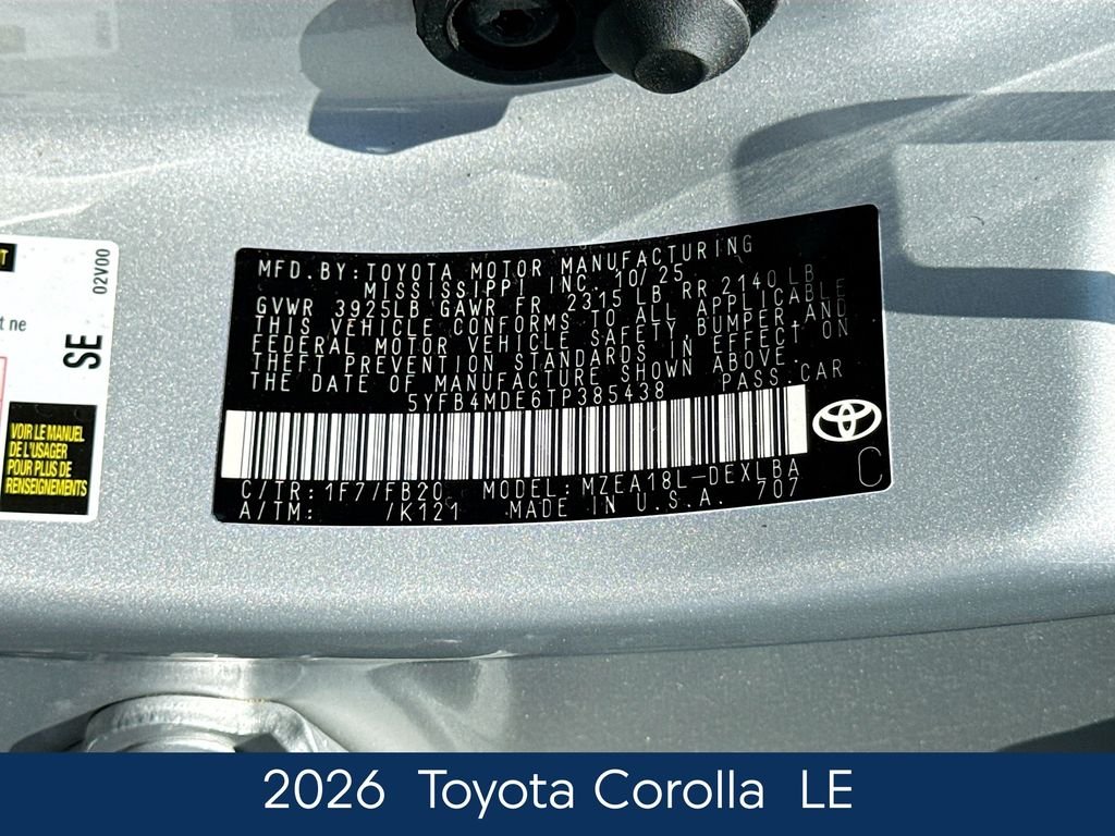 Used 2026 Silver Toyota LE image 21