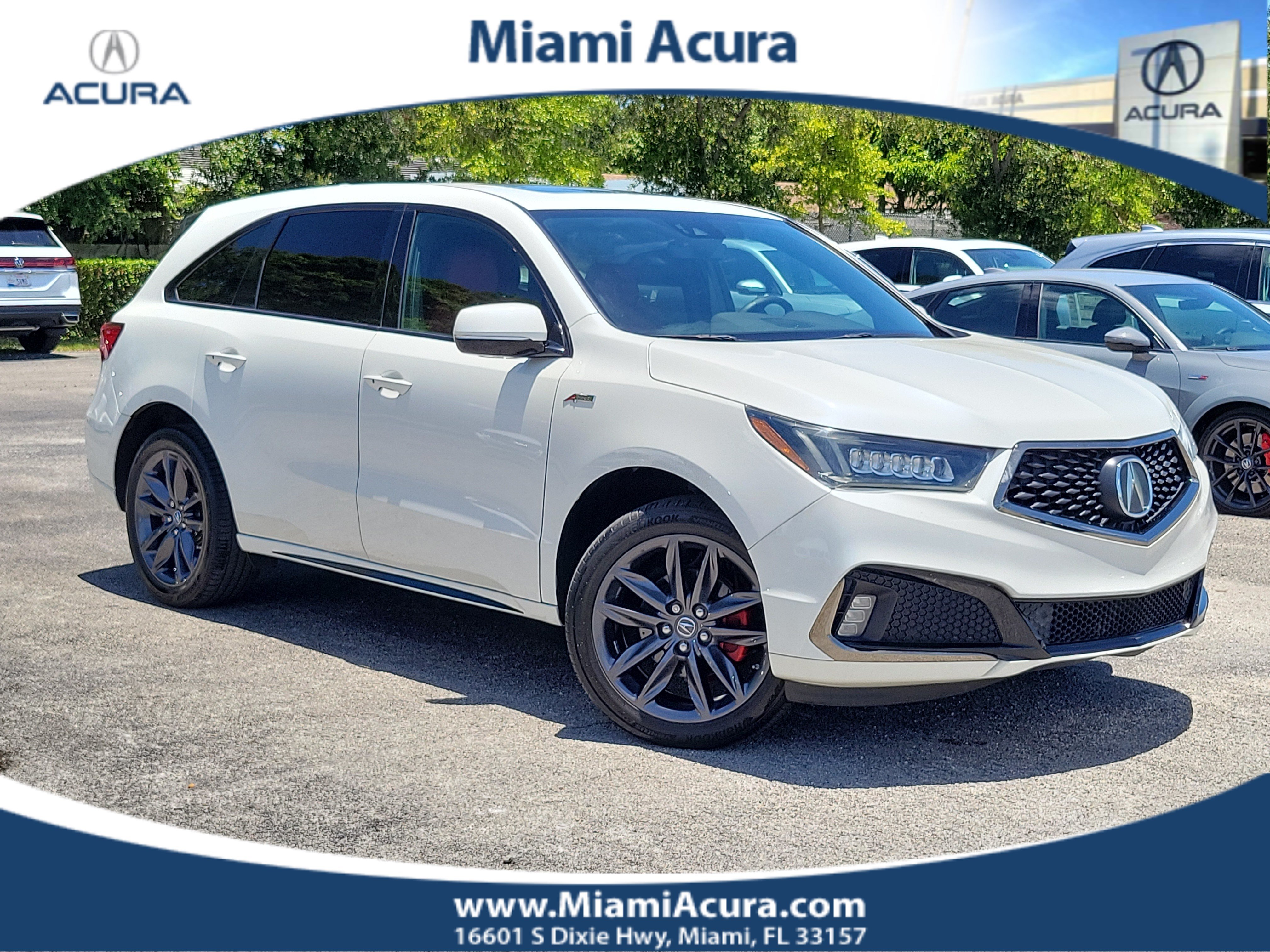 Used 2019 White Diamond Pearl Acura 3.5L Technology Pkg w/A-Spec Pkg SH-AWD image 1