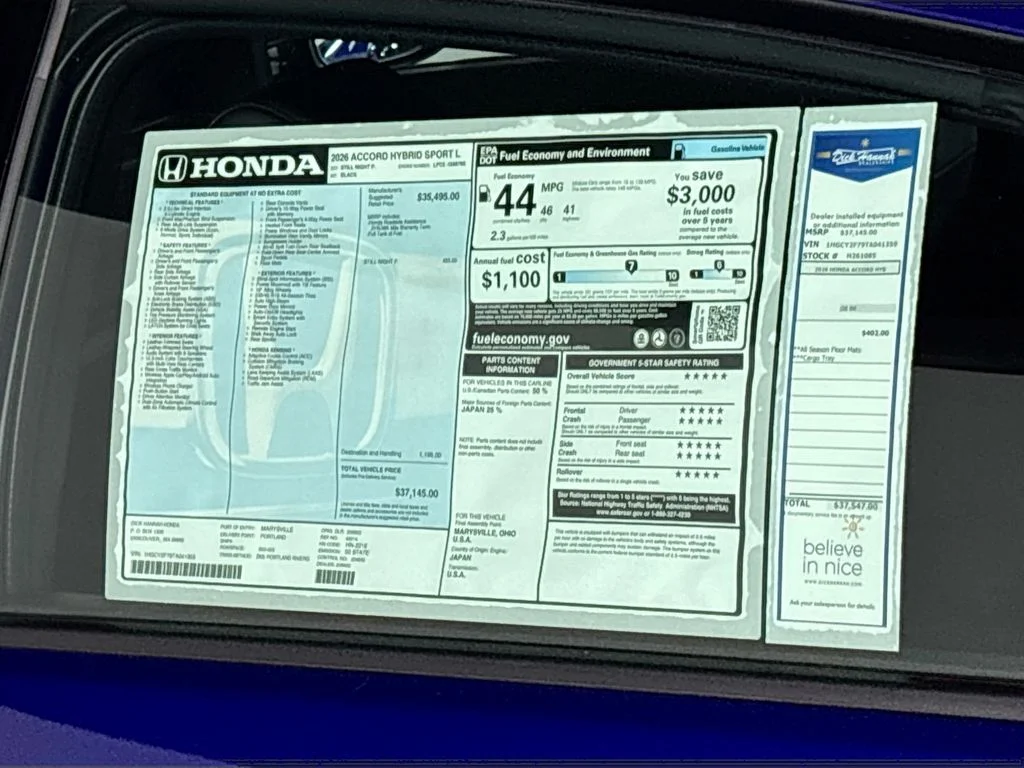 New 2026 Still Night Pearl Honda Sport-L image 24