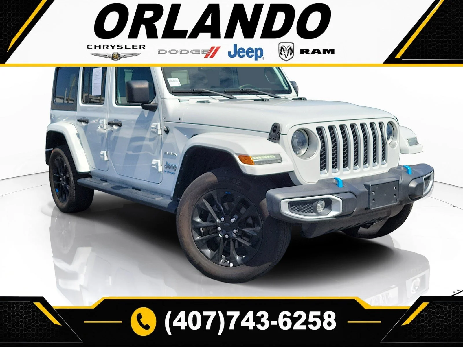 Used 2023 Bright White Clearcoat Jeep Sahara image 1