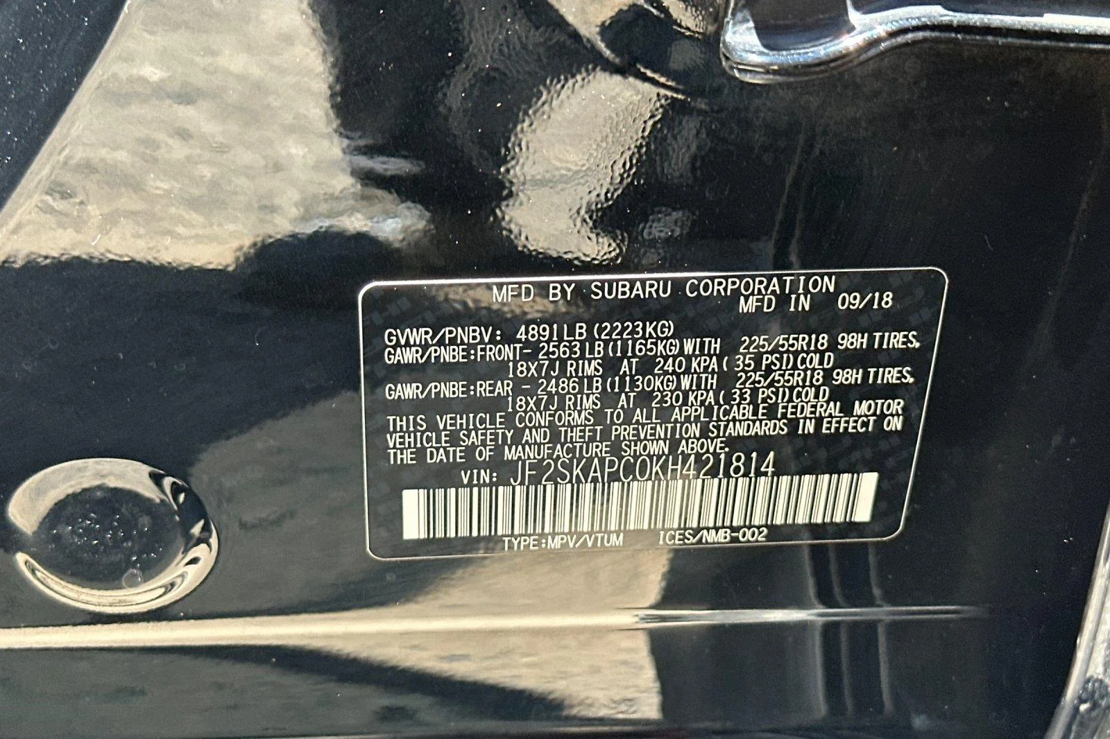 Used 2019 Crystal Black Silica Subaru Sport image 29